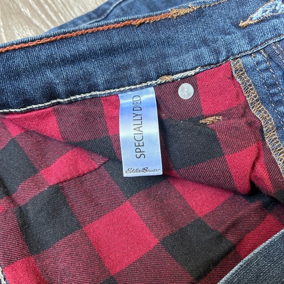 Eddie Bauer Flannel Lined Dark Wash Straight Denim Mens Blue Jeans 32x30 - Picture 9 of 14
